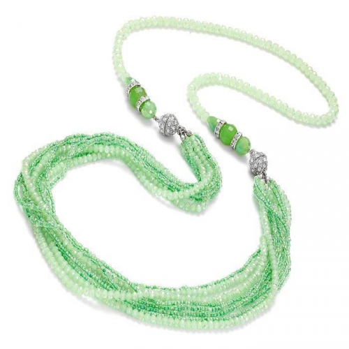 Double light green necklace