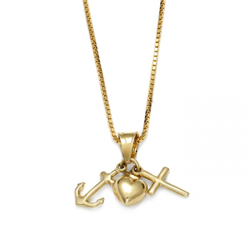 Gold pendant "Faith, hope, love"