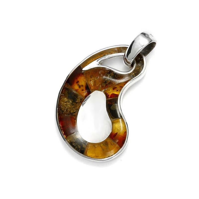 Amber pendant "Snail"