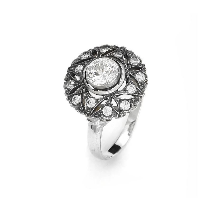 "Sophia" ring with zircons