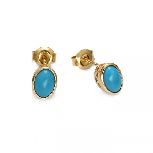 Earrings with natural turquoise