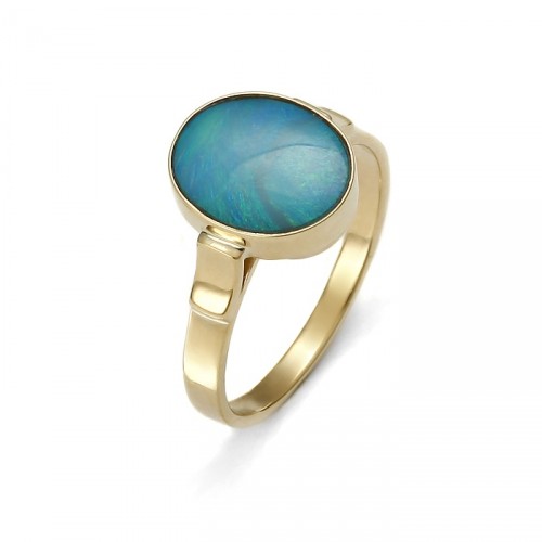 Gold ring with natural opal
