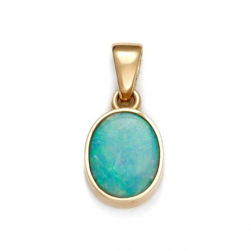 Gold pendant with natural opal