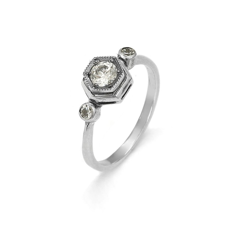 Srebrny pierścionek Art Deco