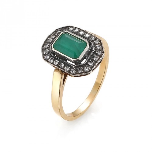 Złoty pierścionek Art Deco "Henrietta"